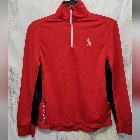 Polo RL Ralph Lauren 1/4 Zip Pullover Sweater Red Size Large - Picture 1 of 6